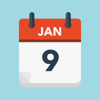 Calendar icon showing 9th January