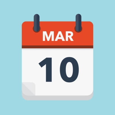 Calendar icon showing 10th March