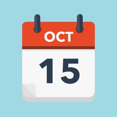 Calendar icon showing 15th October