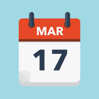 Calendar icon showing 17th March